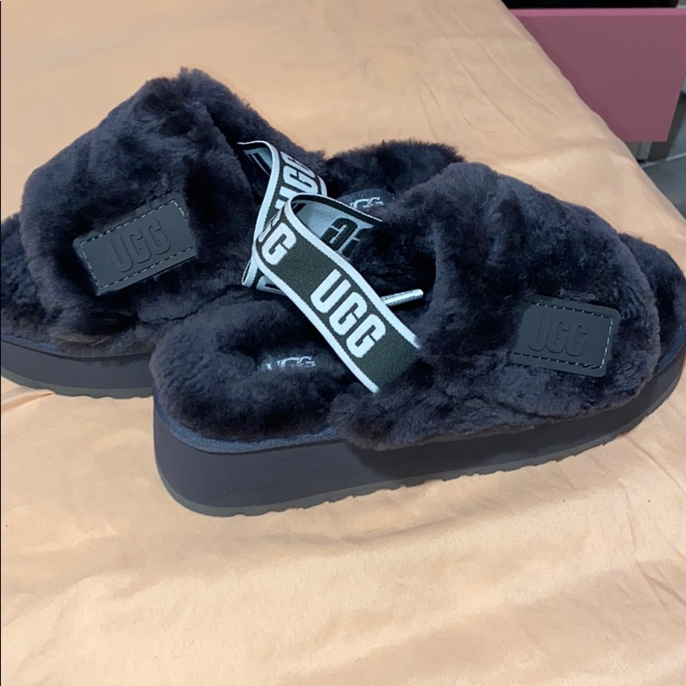 Dark grey ugg disco slides